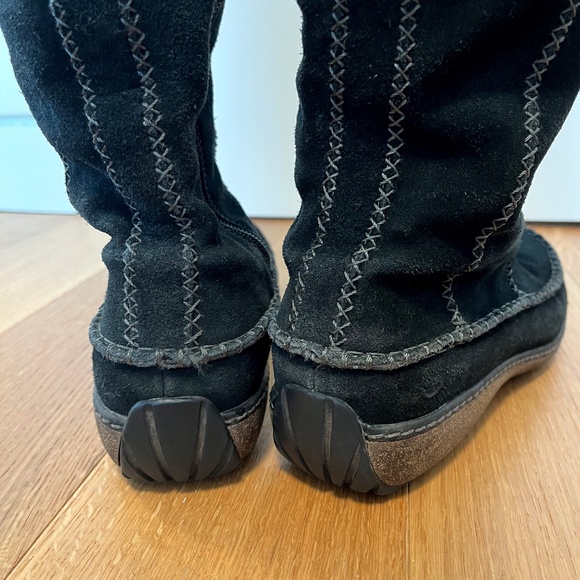 Timberland Black Fauna Tall Suede Moccasin Boots Shearling Lined - Picture 4 of 7